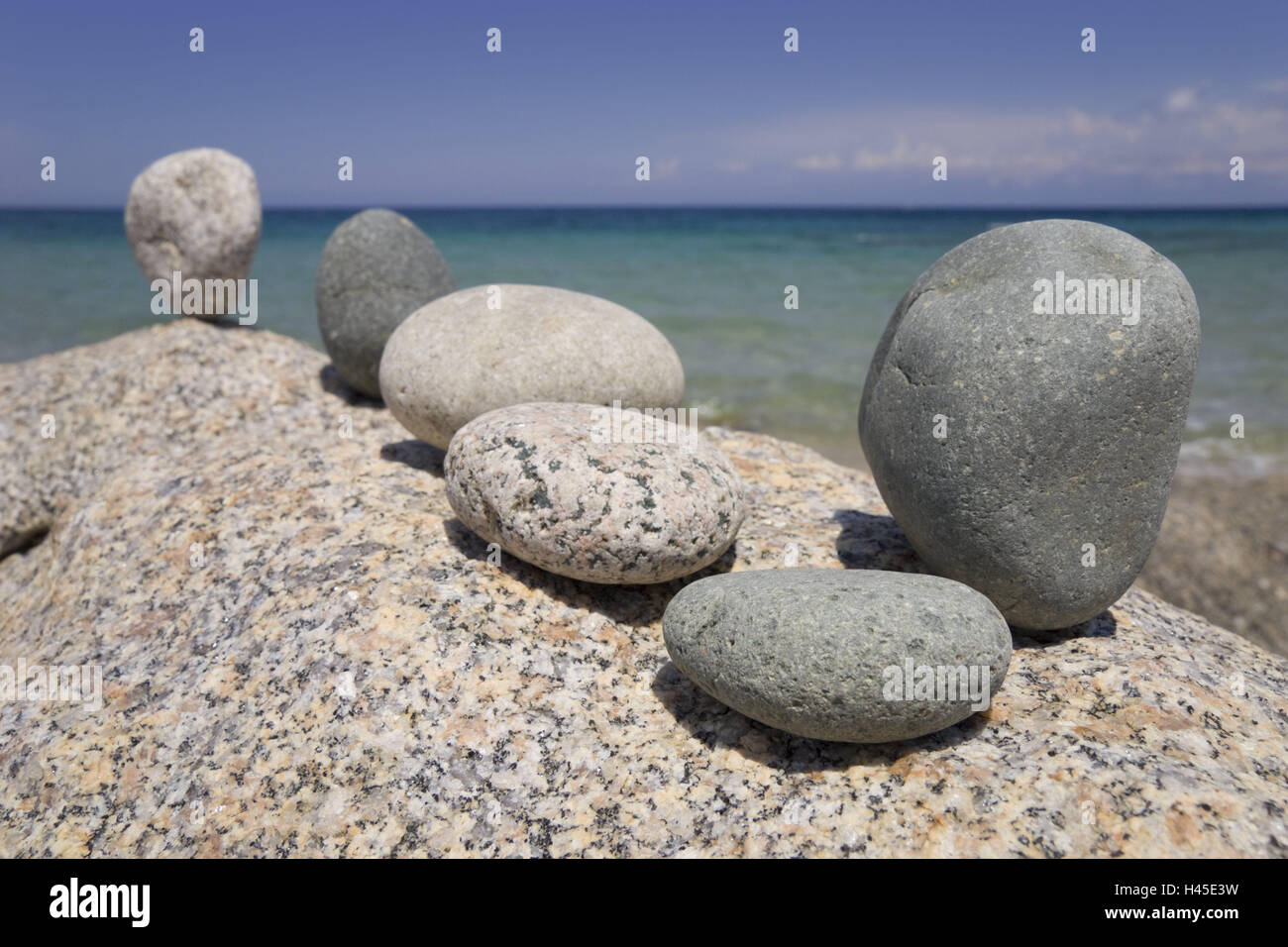 Granite rocks, stones, raised, lie, conception, balance, balance, rock, granite, geology, Around, pebbles, unison, forms, harmony, nature, bile lump, stacked, country kind, nature forms, detail, rest, Zen, icon, esotericism, balance, hardness, stability, lability, Stock Photo