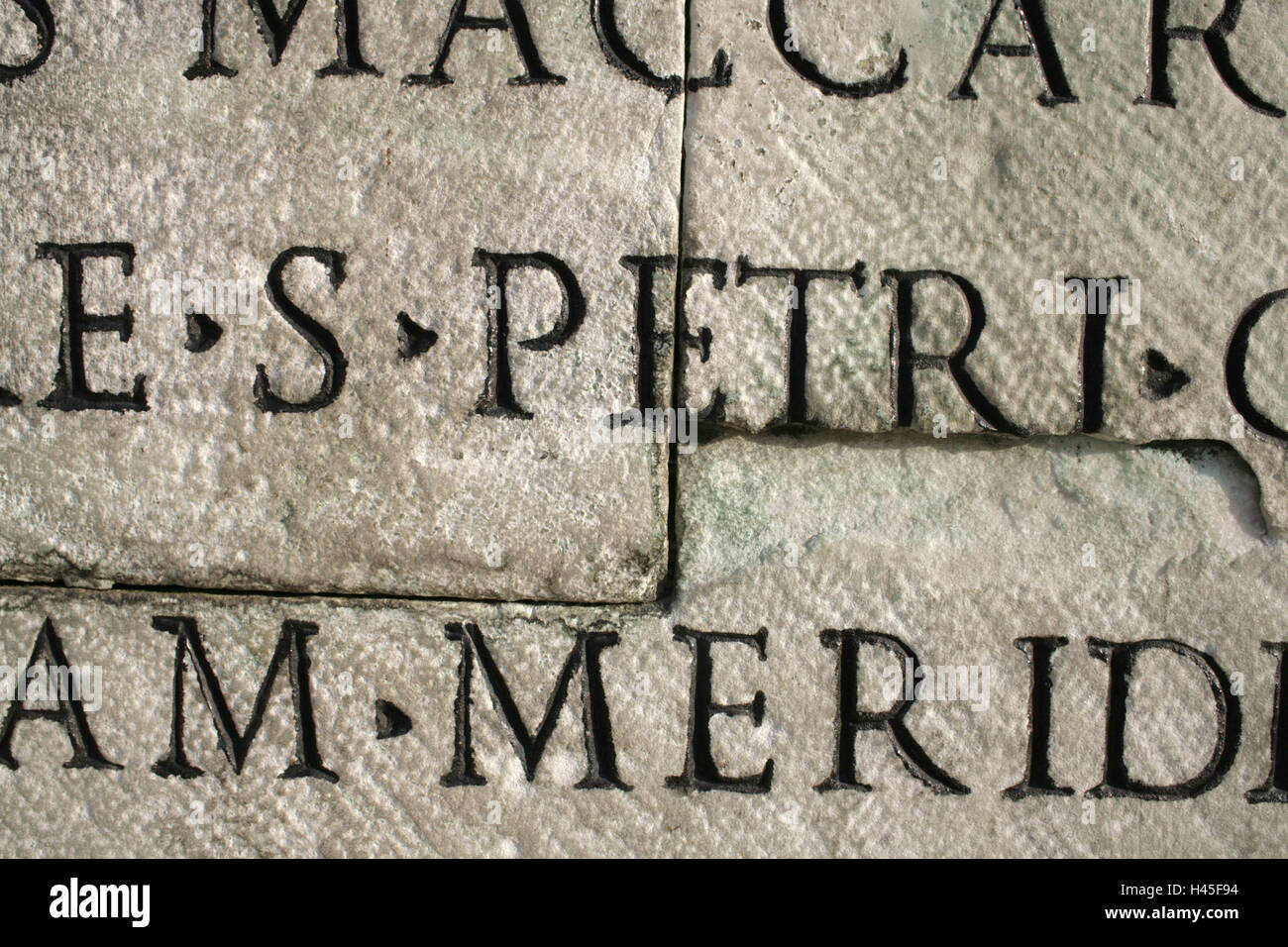 Italy, Rome, Piazza Tu San Pietro, socket, figure font, close up, town, capital, destination, place of interest, culture, Peter's space, monument, outside, stone, marble, Roman, letters, Latin, Stock Photo