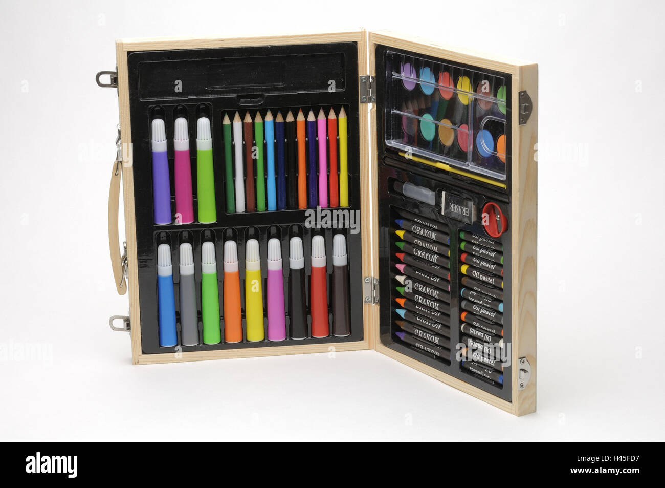 Paintbox, opened, colours, Stock Photo