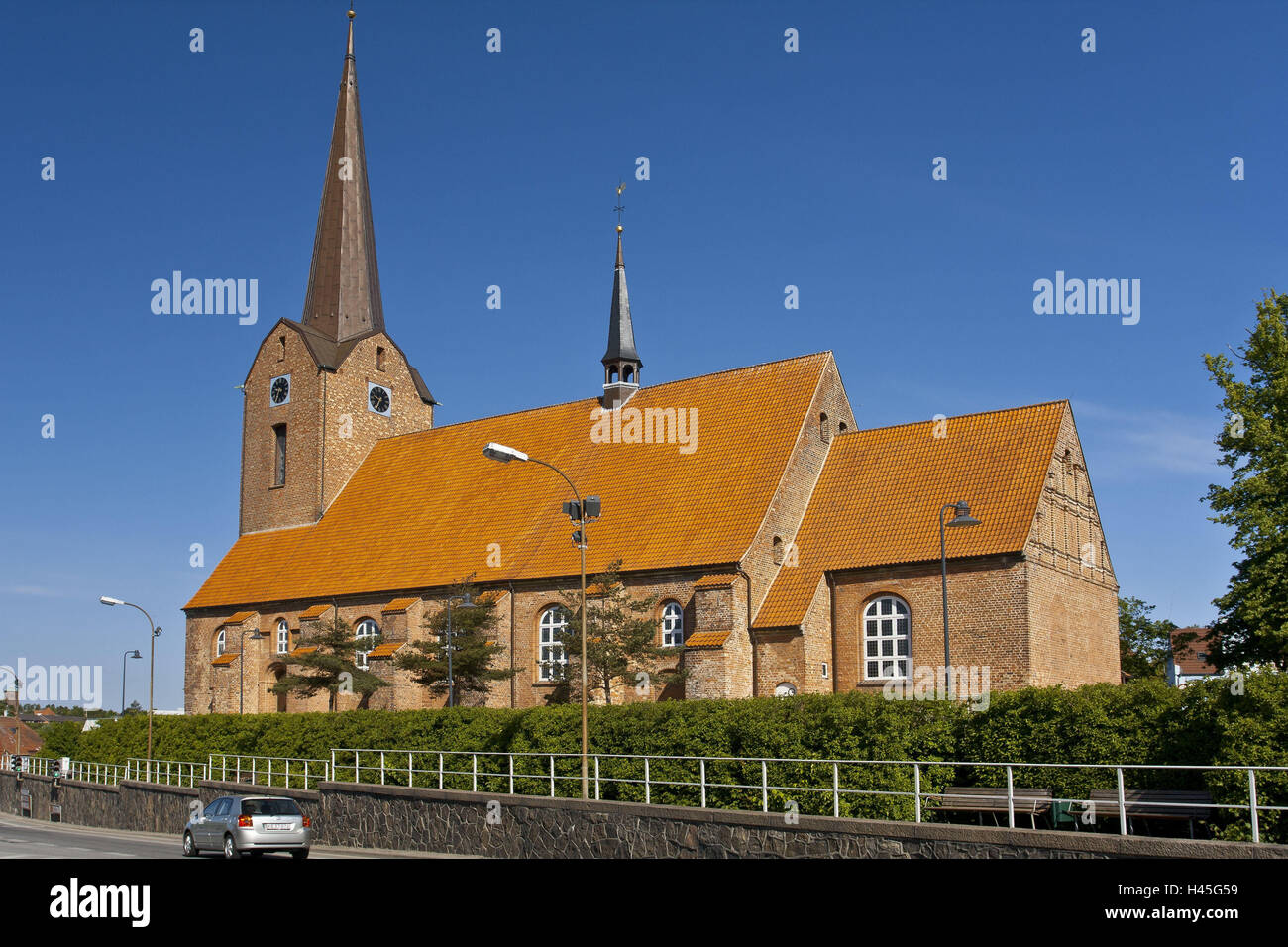 Denmark, Jutland, Soenderborg, Marien's church, brick building, Stock Photo