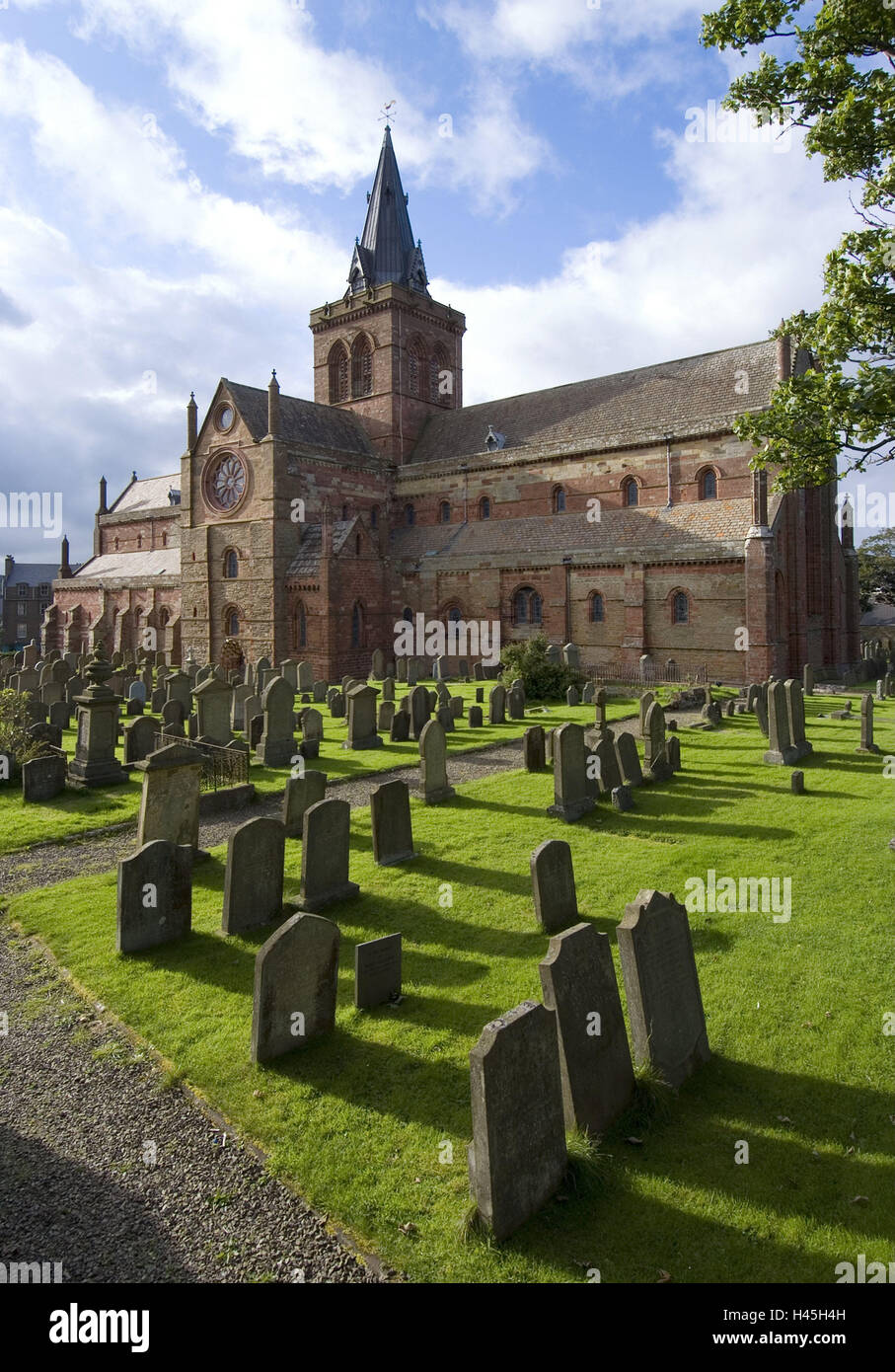 Great Britain, Scotland, Orkney Islands, island Mainland, Kirkwall, cathedral, cemetery, Stock Photo