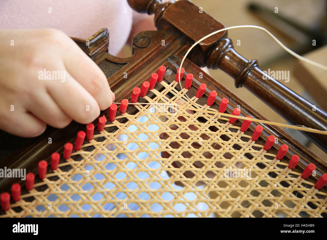 Chair, covering, repairing Stock Photo - Alamy