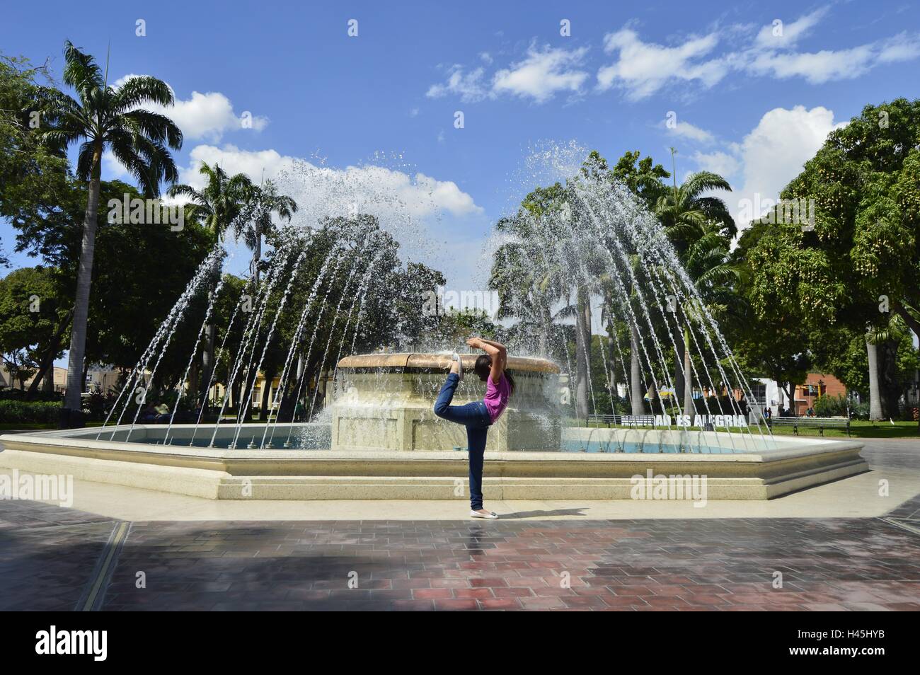 Girl in Bolivar Square Stock Photo