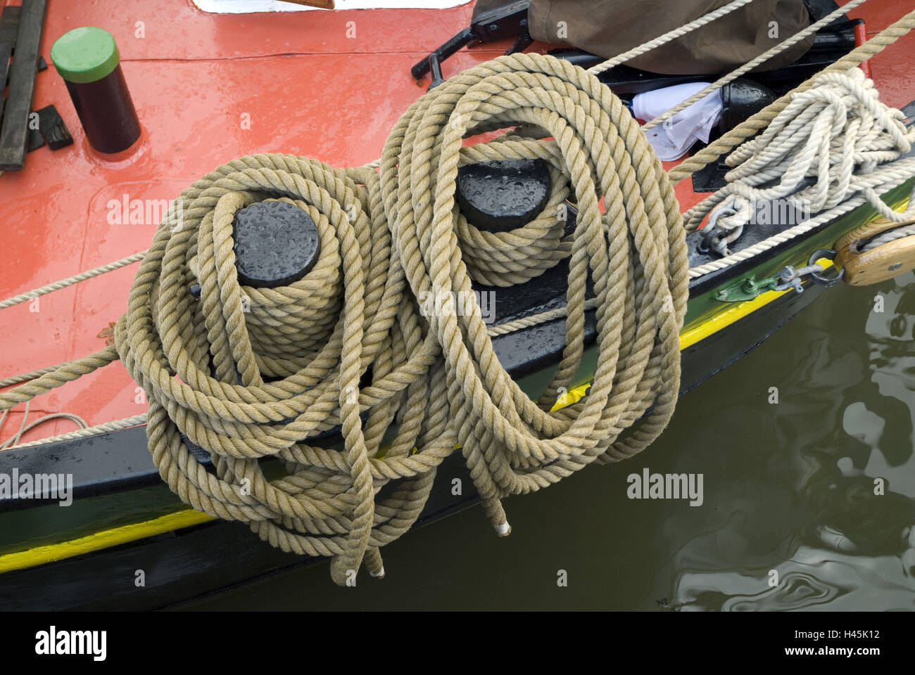 Ropes on a ship Stock Photo Alamy