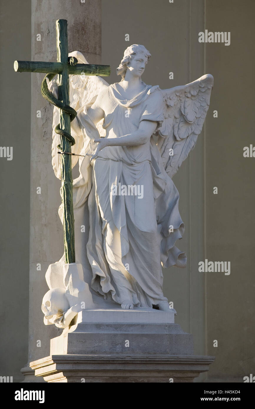 Austria, Vienna, Karl's space, statue, angel, Stock Photo