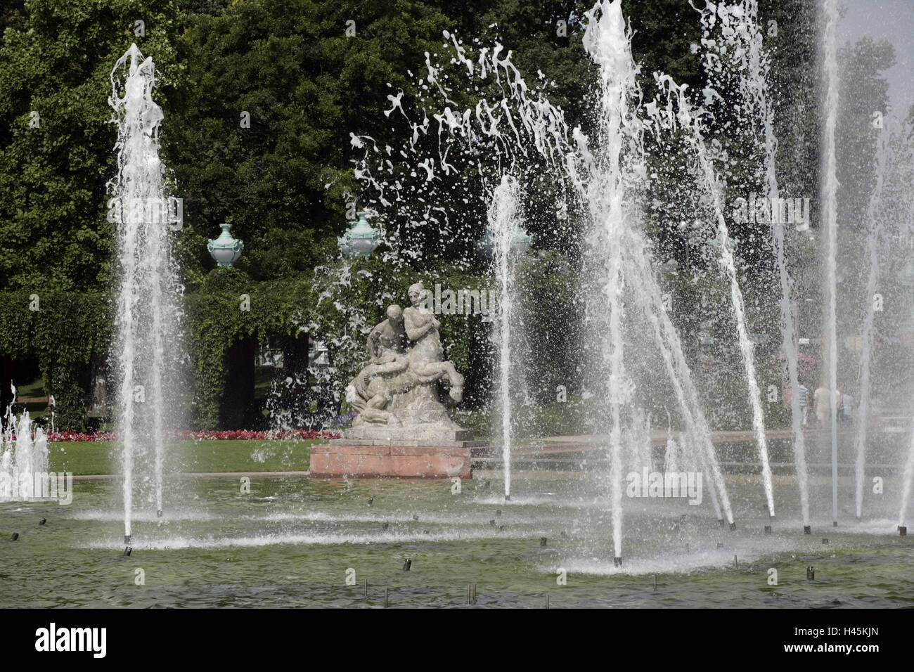 Germany, Baden-Wurttemberg, Mannheim, fountain, water fountains, Friedrich's space, Stock Photo