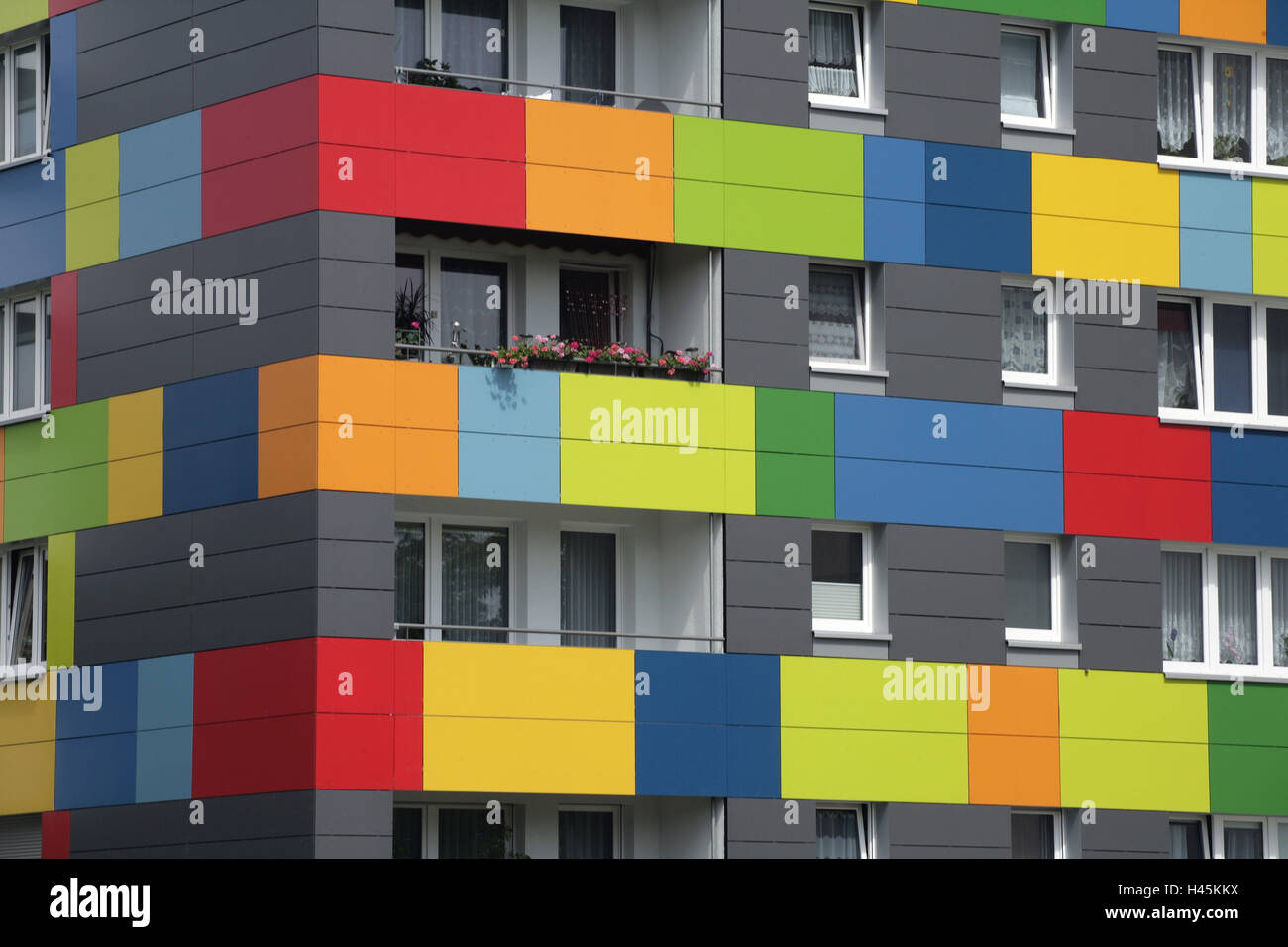 Germany, Saxony, Dresden, housing development, facades, brightly