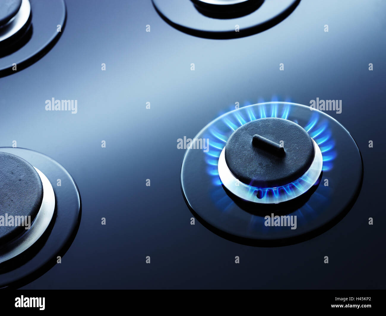 Gas range, flame, detail Stock Photo Alamy