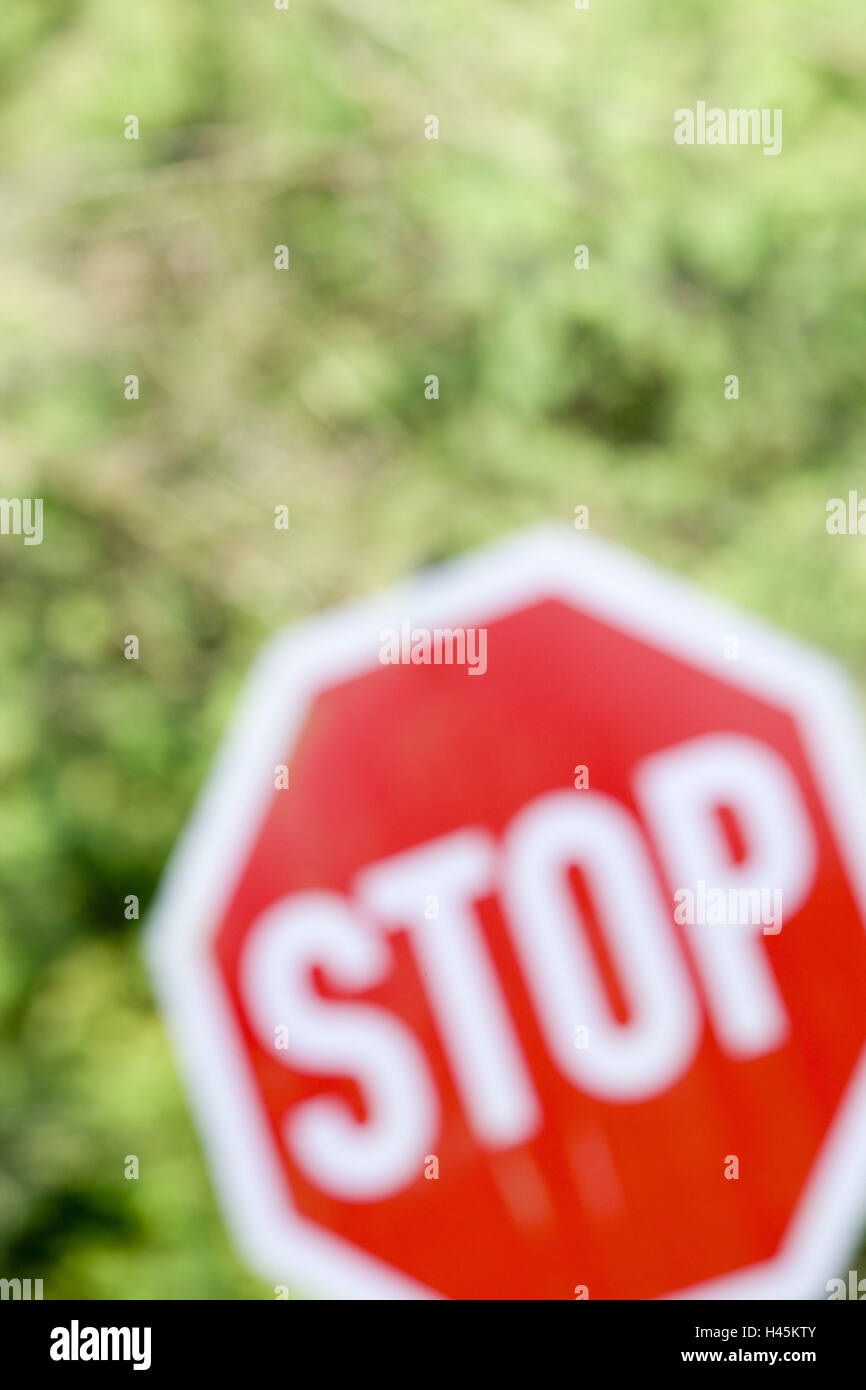 Stop sign, blur Stock Photo - Alamy