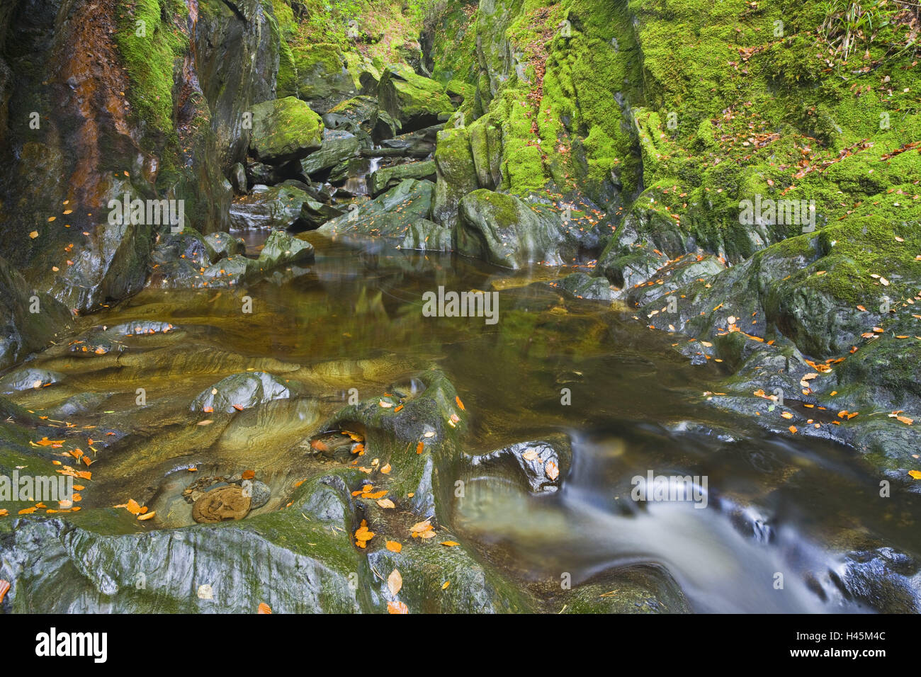 UK, Scotland, Argyllshire, gulch, rocks, blur, Stock Photo