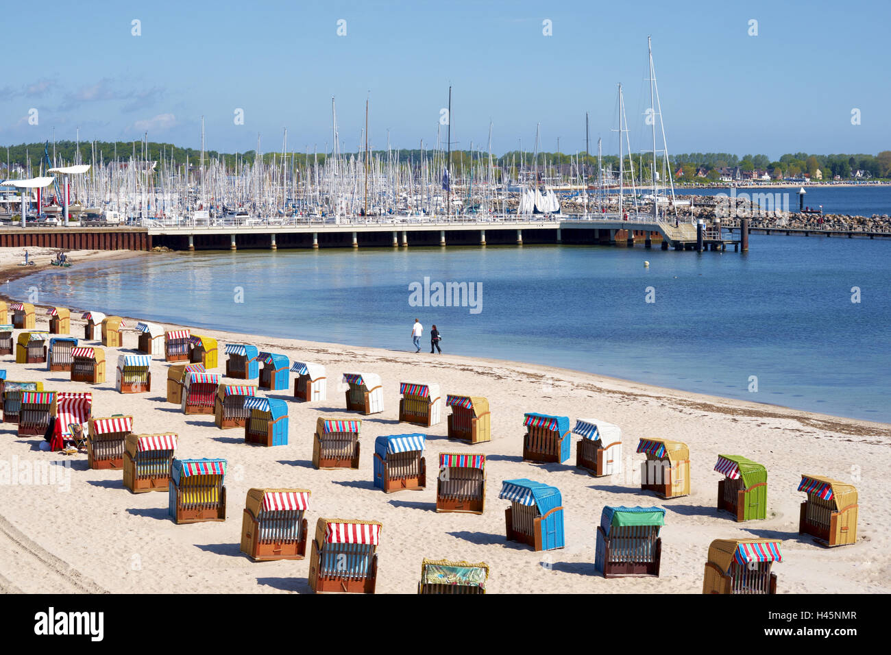 Germany Schleswig Holstein Kiel Schilksee Beach Beach Chairs Stock Photo Alamy