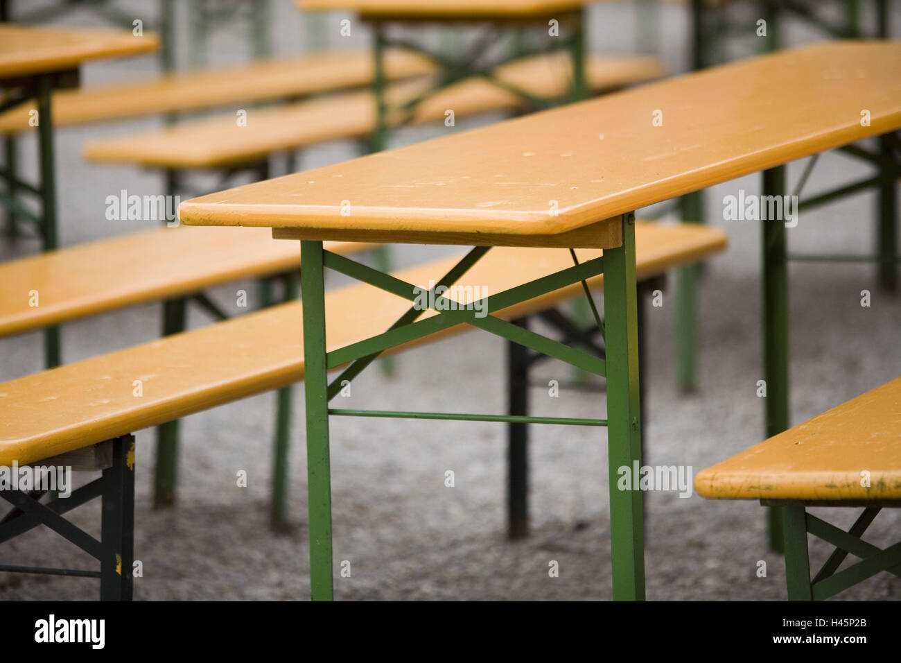 Beer Garden Tables Benches Empty Stock Photo 123058275 Alamy