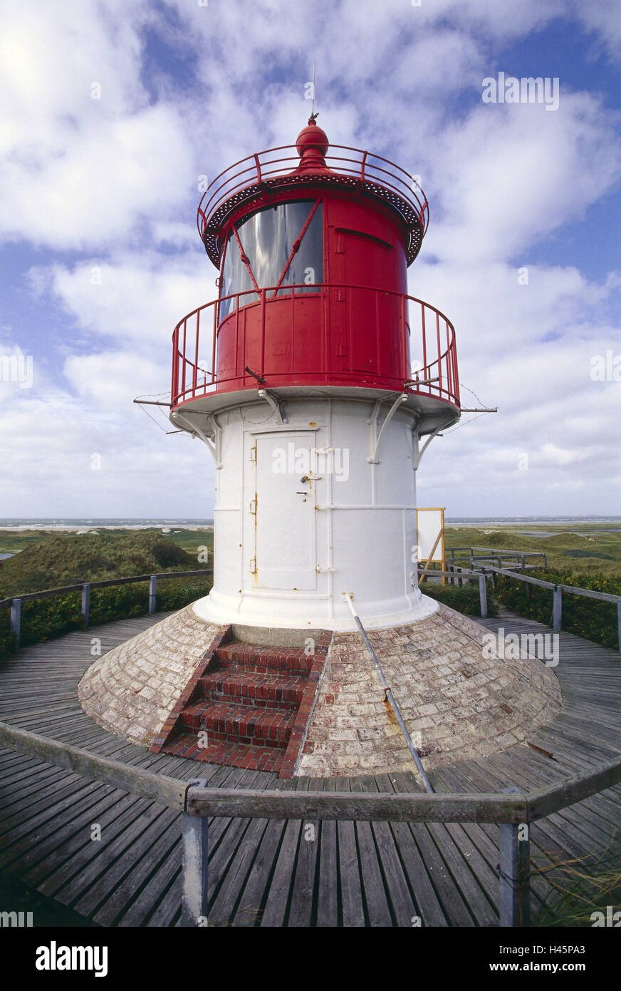 Amrum,Germany,Lighthouse Norddorf,Nordfriesland,North Sea,North Sea island,Quermarkenfeuer safety fuze,Schleswig-Holstein,assistance,attraction,beacon,building,coast,guidance,island,maritime,navaids,navigation,shipping,tower Stock Photo
