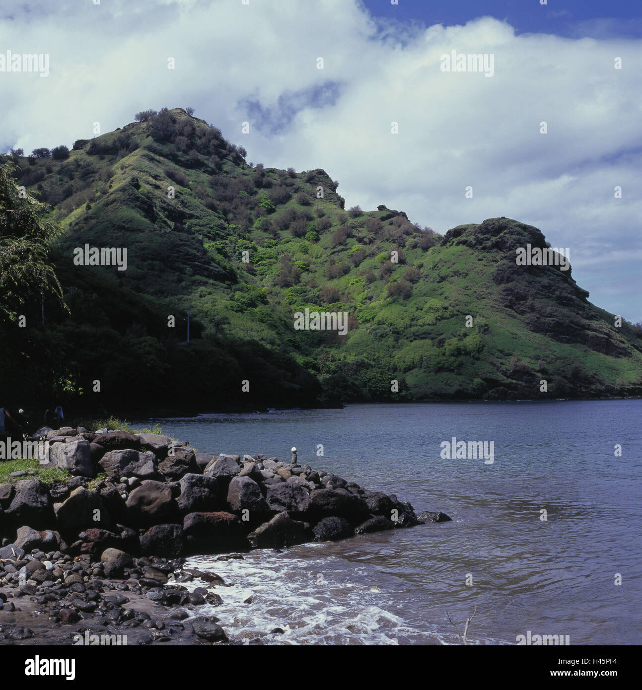 French Polynesia, Tahuata, Vaitahu, bile coast, coastal region, coast, rock, stones, sea, surf, destination, tourism, Stock Photo