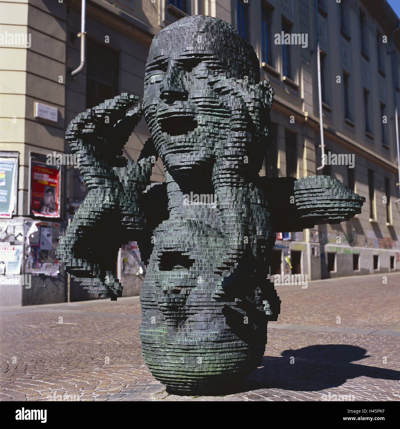Italy, Piedmont, Turin, Via Verdi, sculpture 'Eco', artist Marc Didou, Stock Photo
