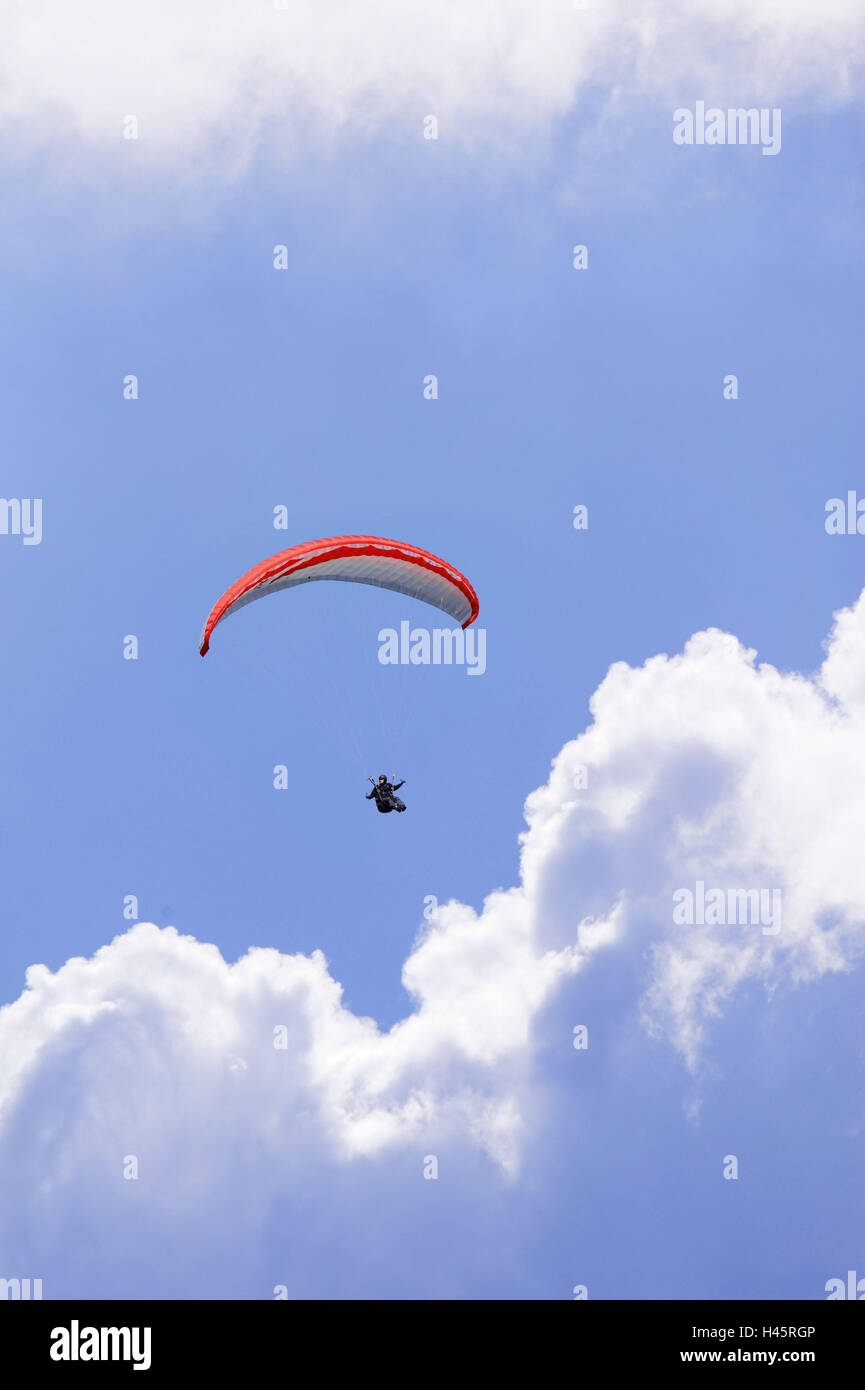 Heaven, clouds, Paraglider, Stock Photo