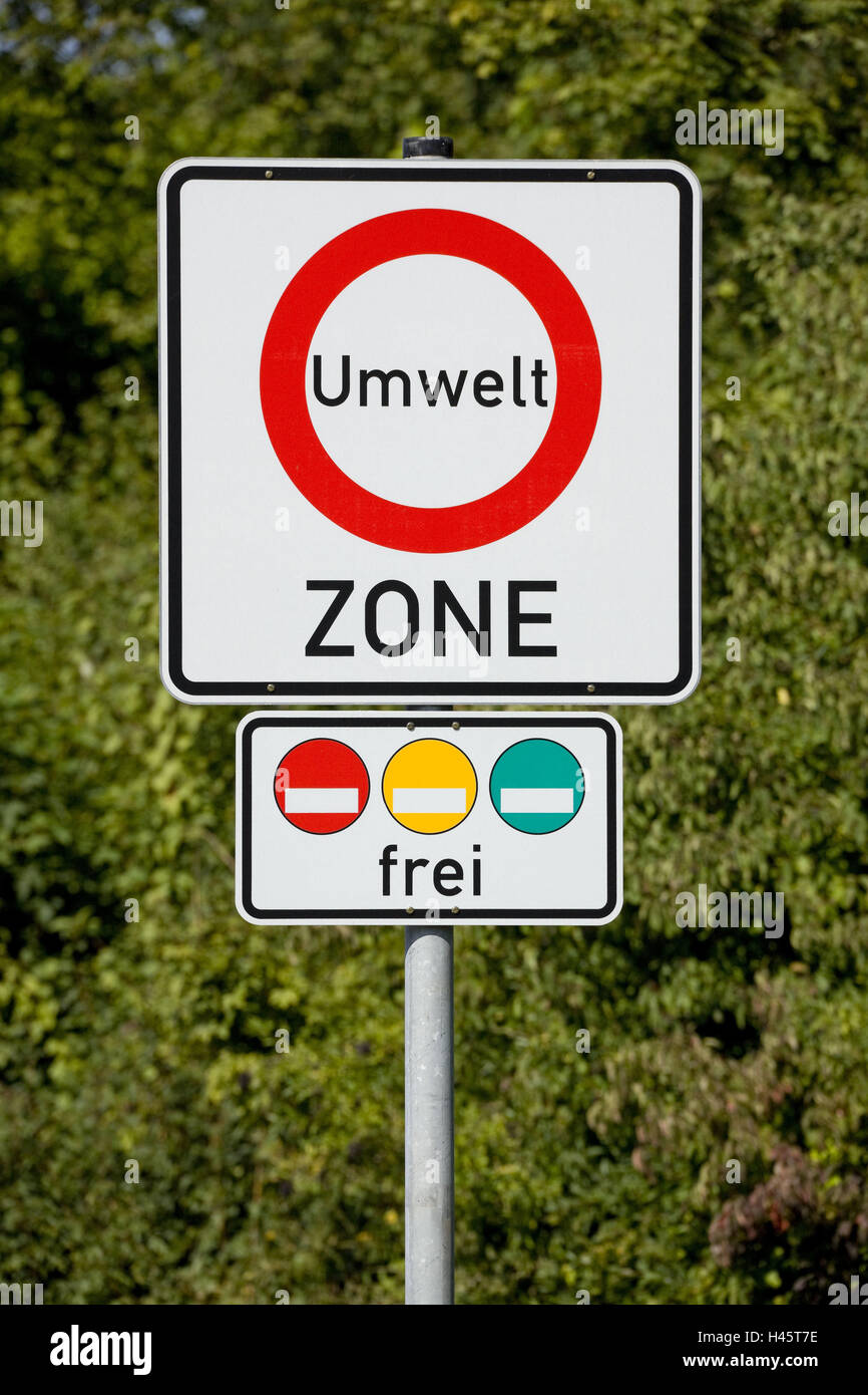 Road sign, environmental zone, sign, tip, sign, environment, zone