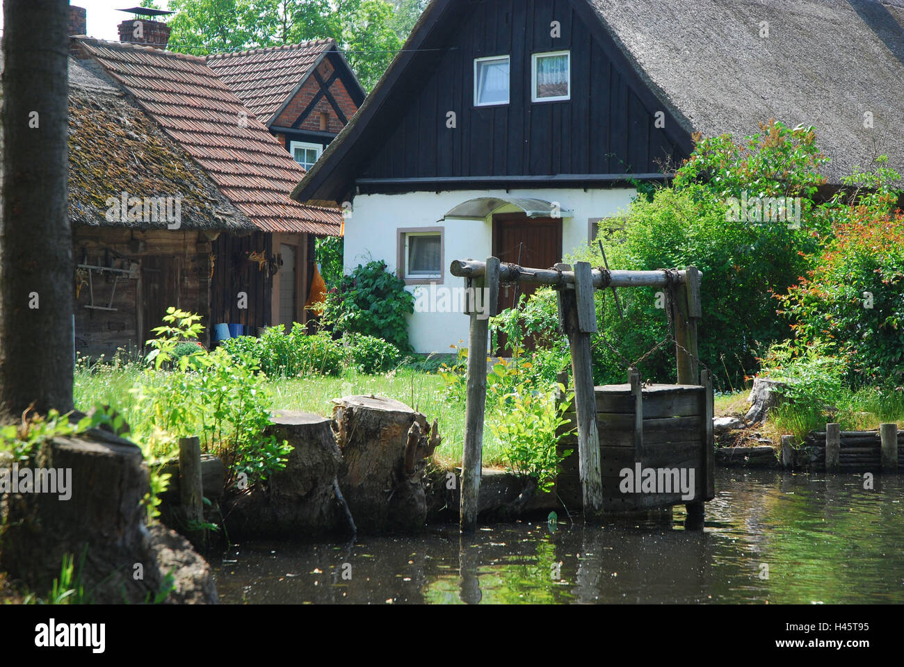 Germany, Brandenburg, Lusatia, Lübbenau, Lehde, Spreewald, residential