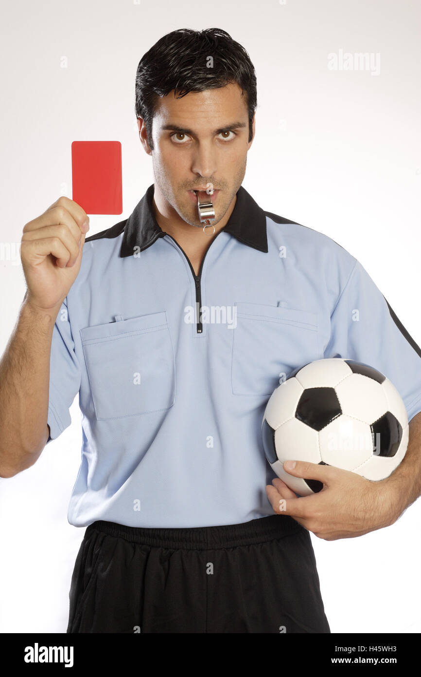Football, referee, red card Stock Photo Alamy