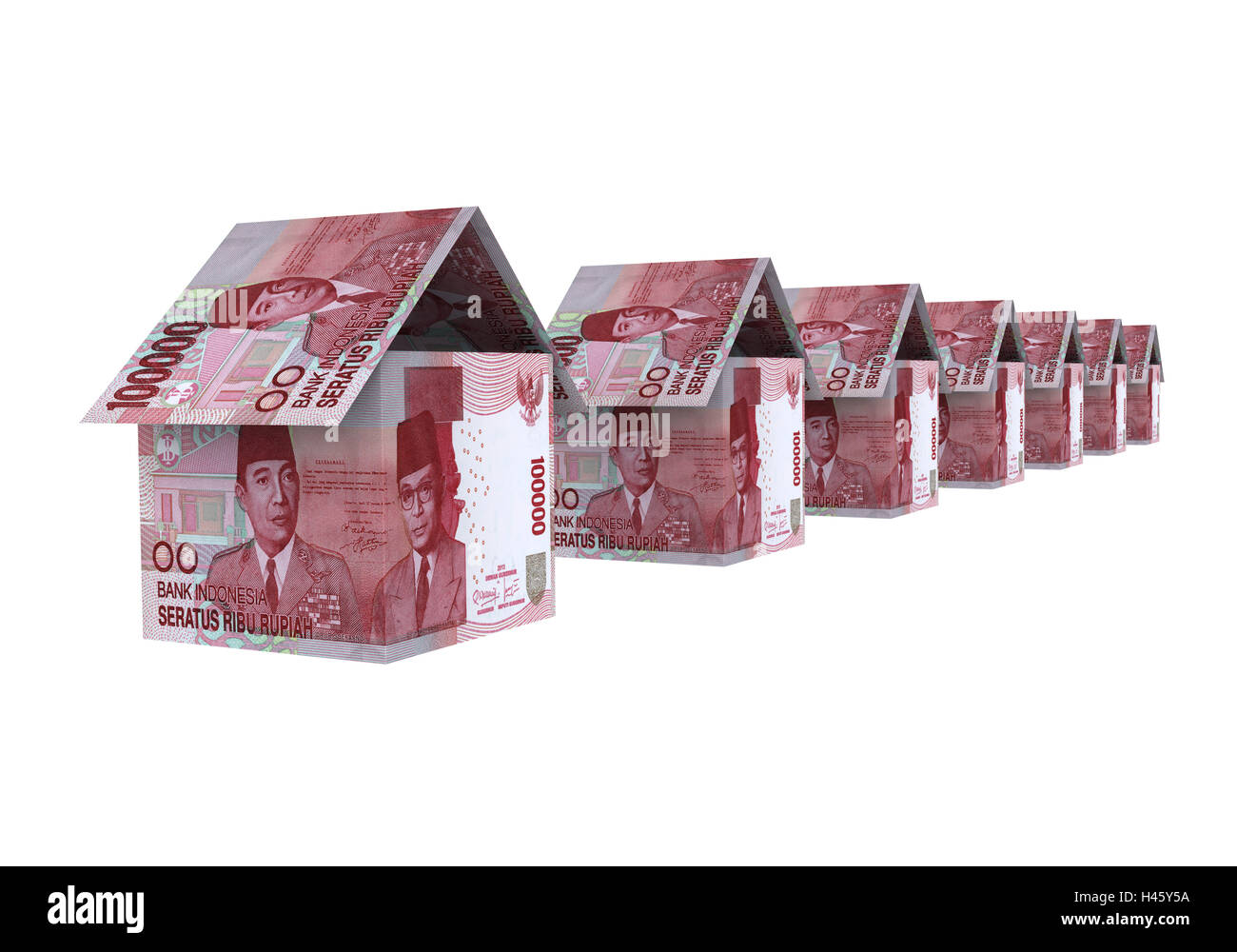 3D indonesian rupiah money property model Stock Photo - Alamy