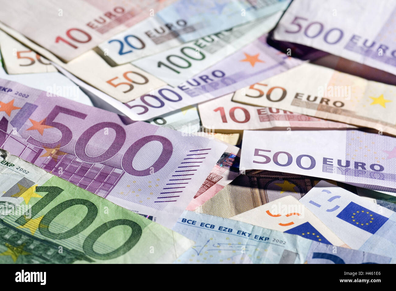 Banknotes, euro, passed away, bank notes, monetary currency, currency, euro, 5, 10, 20, 50, 100, 500, means payment, euronotes, euro banknotes, notes, spread, cash, finances, notch, Stock Photo