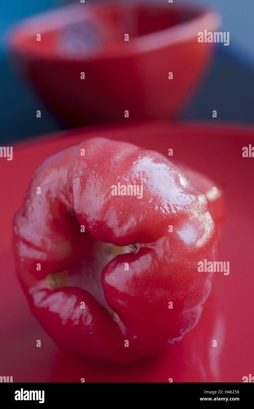 Java apple, red, fruit, tropical fruit, wax apple, Java apple, rose apple, Myrthengewächse, Myrtaceae, Stock Photo