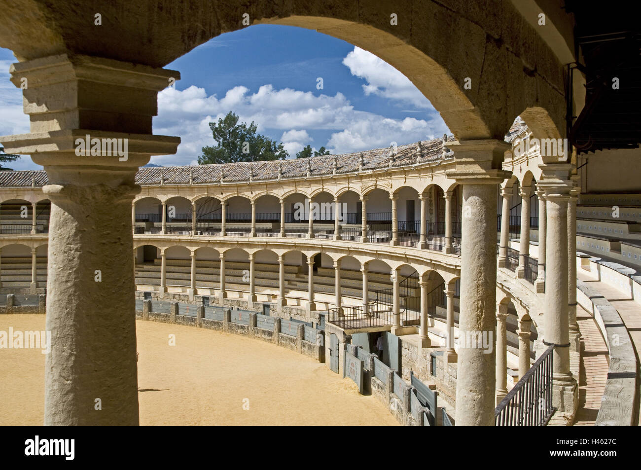 Spain, province Malaga, Andalusia, Ronda, bullfight arena, inside Stock ...