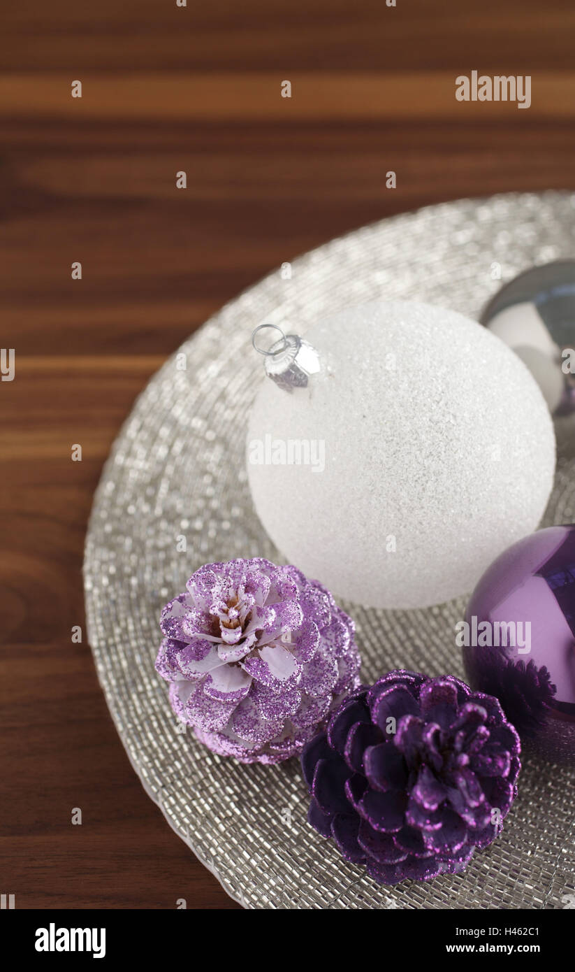 Table Decoration Christmas Bauble Deco Cone Stock Photo