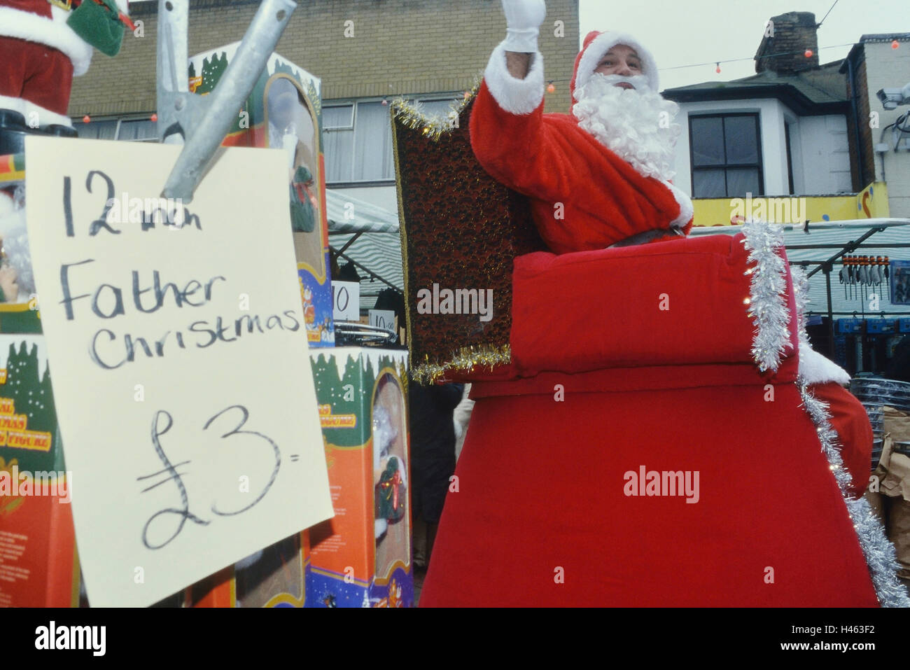 Father Christmas on Gillingham High Street. Kent. England. UK Stock