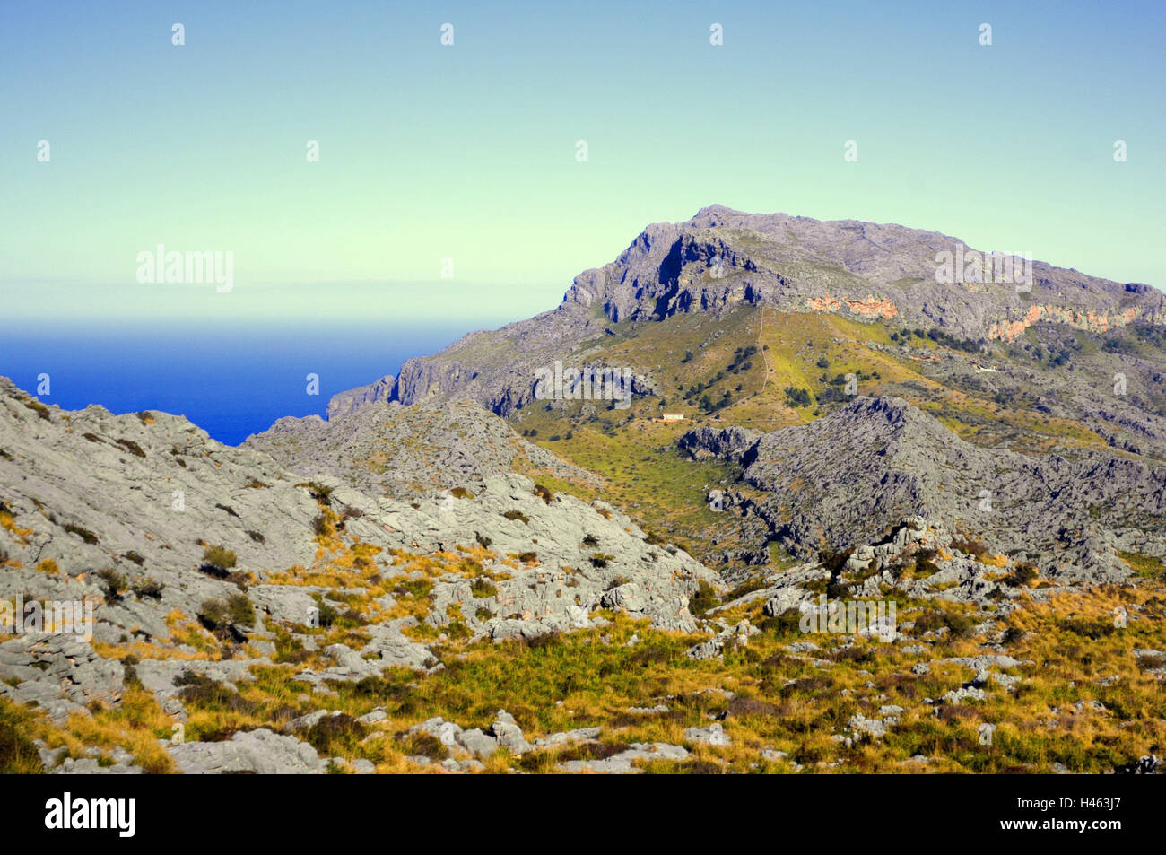 Spain, the Balearic Islands, Majorca, mountains, scenery, nature, nobody, island, horizon, Stock Photo