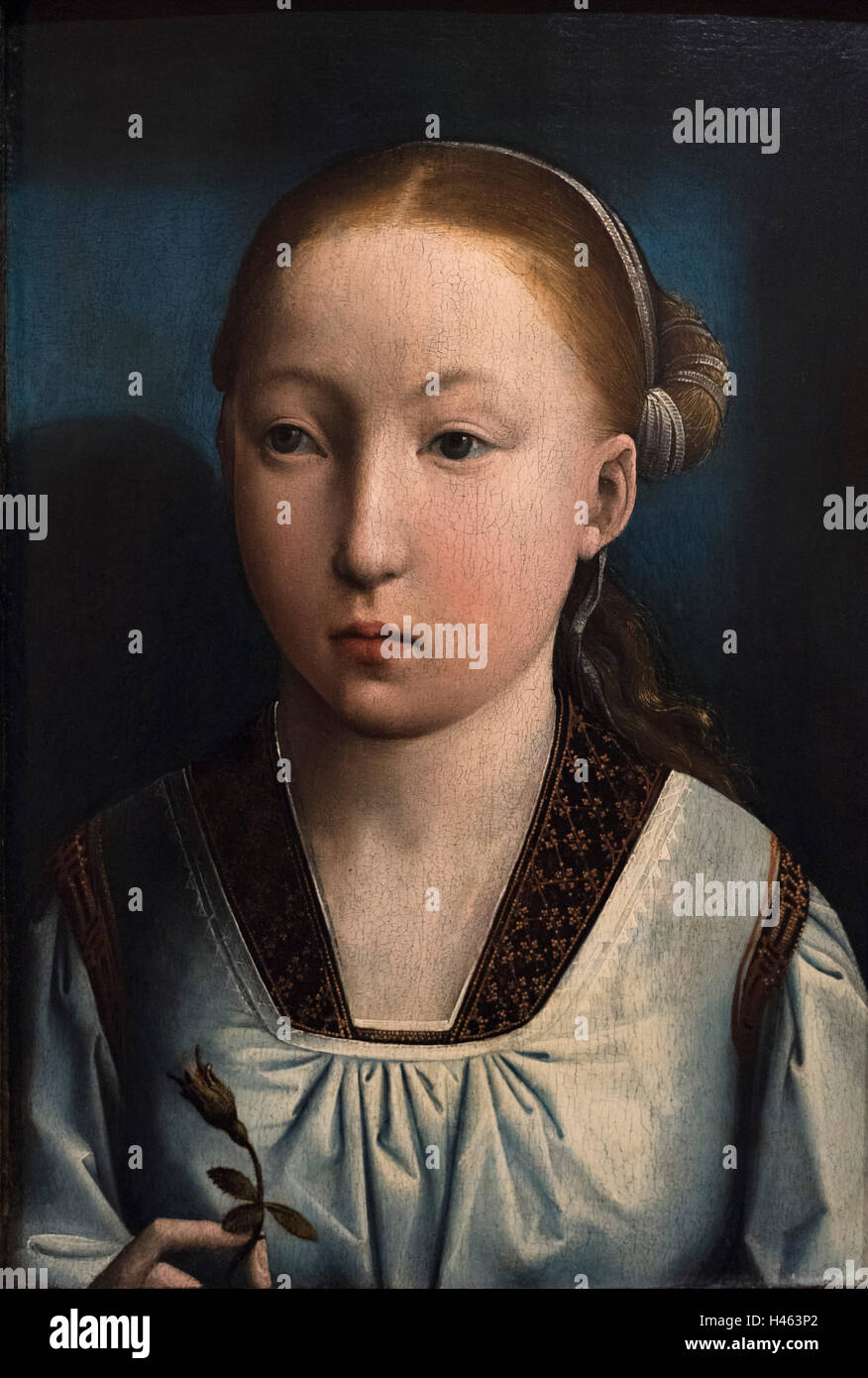 Juan de Flandes (active 1496-1519), Portrait of a Child (thought to be 11 year old Infanta Catalina, Catherine of Aragon) Stock Photo