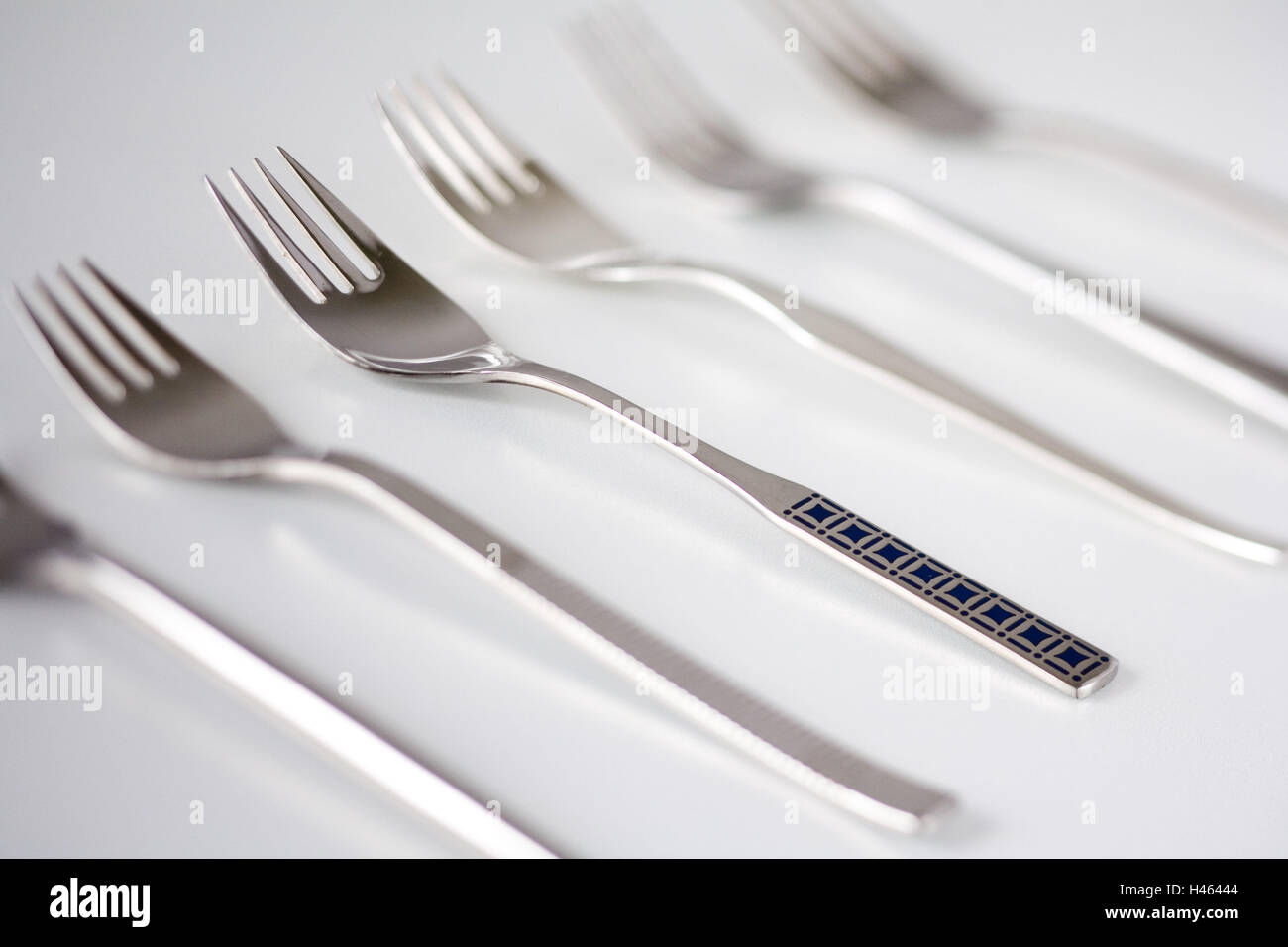 Silver cutlery, forks Stock Photo Alamy