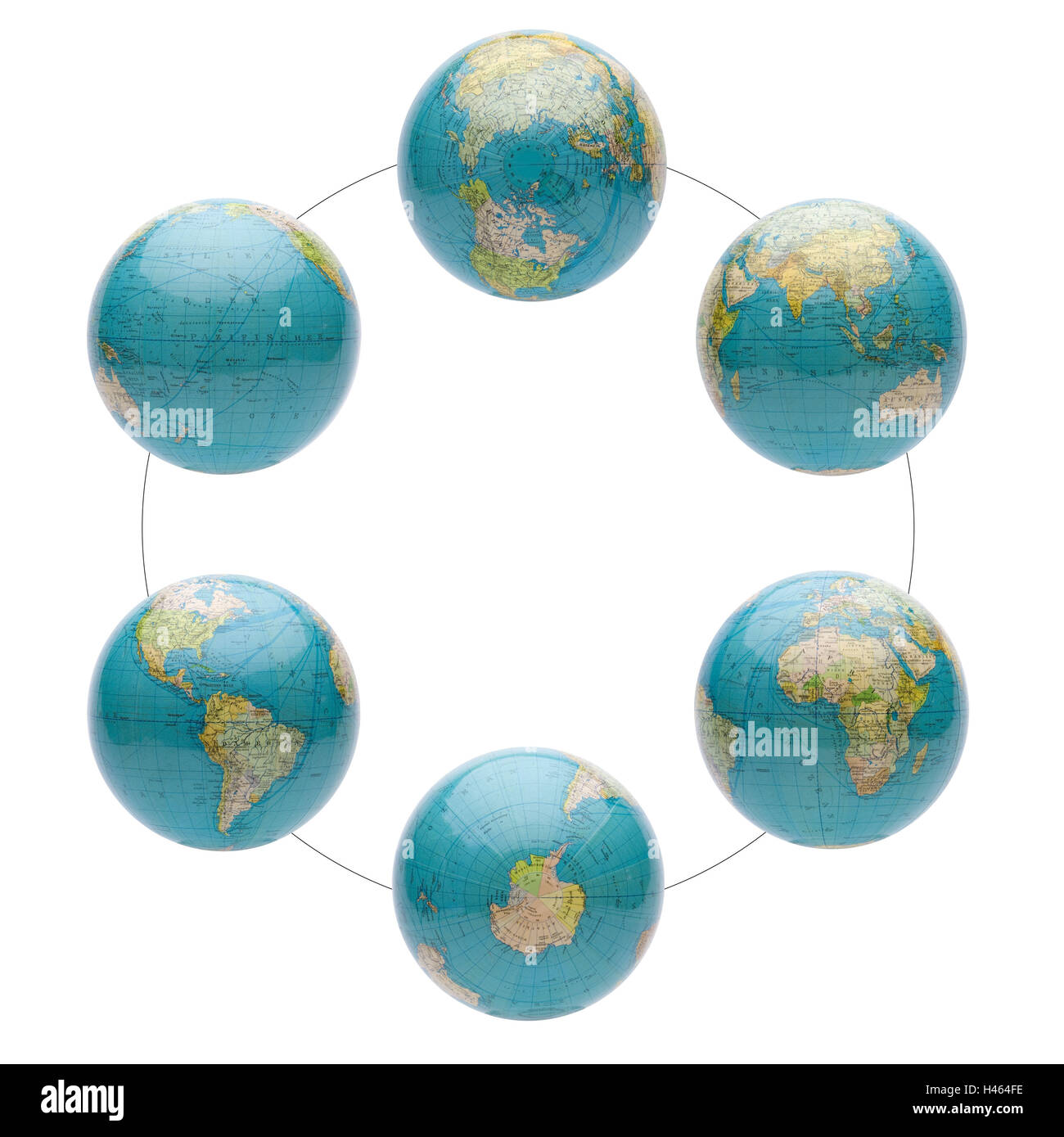 Globes, cut outs, Stock Photo