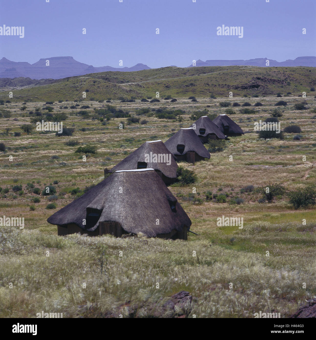Namibia, Damaraland, Doro Nawas, camp, straw hut, Africa, scenery, camp,  holiday's plant, vacation, tourism, nobody, hut, straw roof, destination  Stock Photo - Alamy