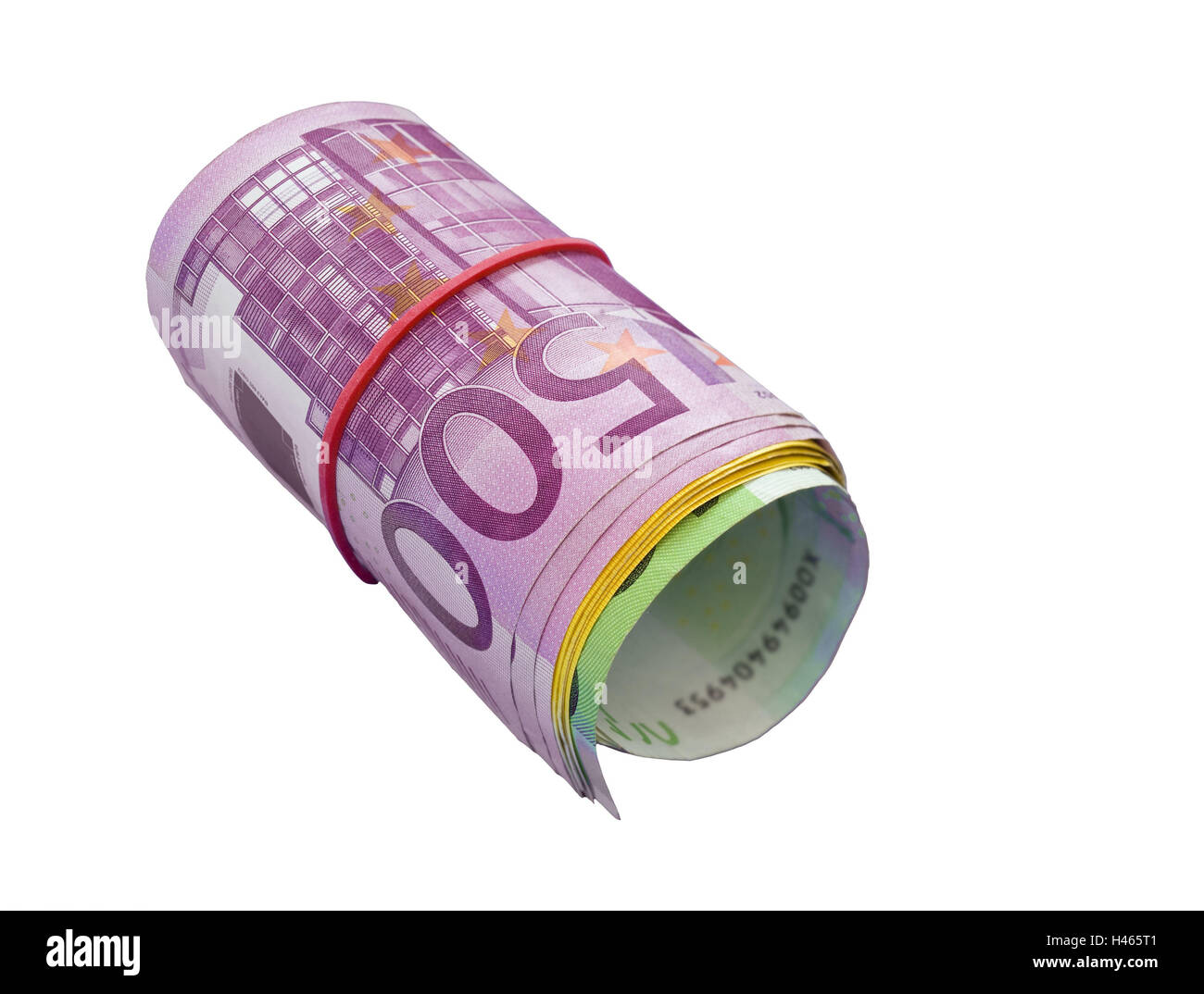 Banknotes, tracts, rolled up, rubber, money, cash, notes, euro, euros, euronotes, role, scrolled, amount, rubber banding, foreign currency, currency smugglings, money-laundering, save, savings, saved, bank crisis, conception, product photography, studio, cut out, Stock Photo
