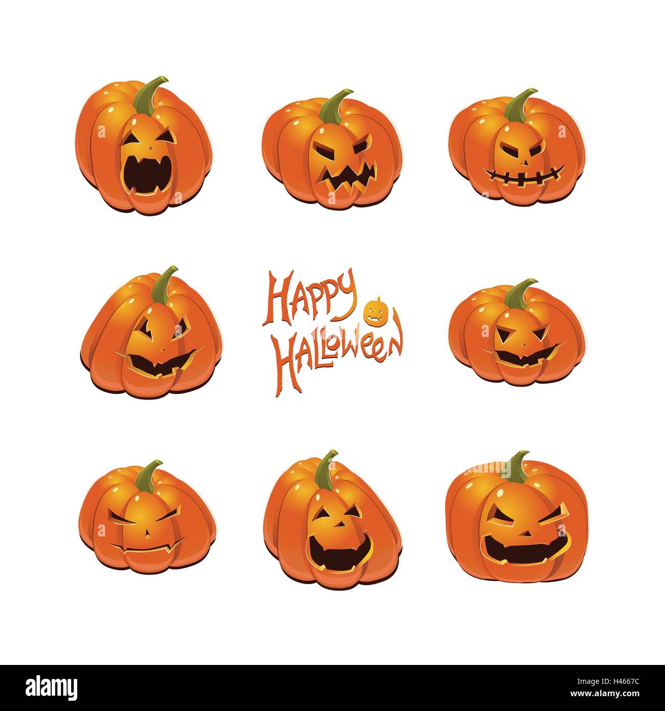 Halloween set with pumpkins Stock Vector Image & Art - Alamy