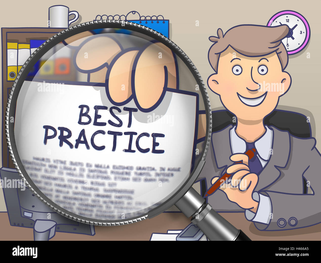 Best practice through lens doodle concept stock photo alamy