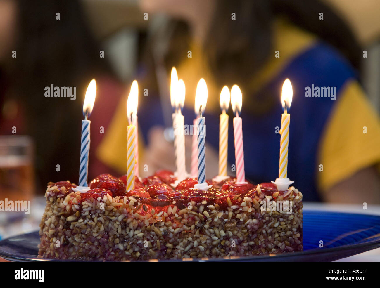 Birthday cake, candles, brightly, burn, children's birthday party