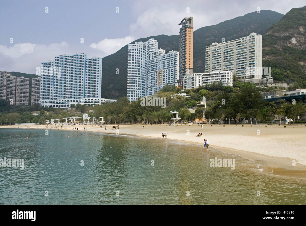China, Hong Kong, Hong Kong Iceland, Repulse Bay, beach, residential blocks, Stock Photo