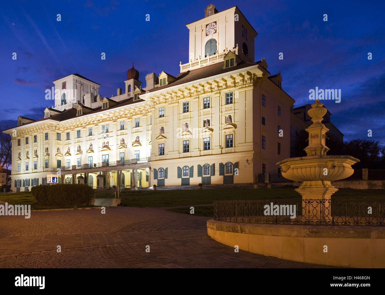 Austria, Burgenland, Eisenstadt, Schloss Esterhazy, evening Stock Photo