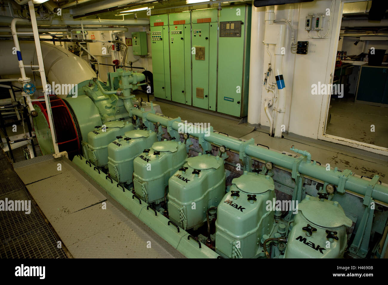 Norway, swift rods, 'MS Kong Harald', engine room, Stock Photo