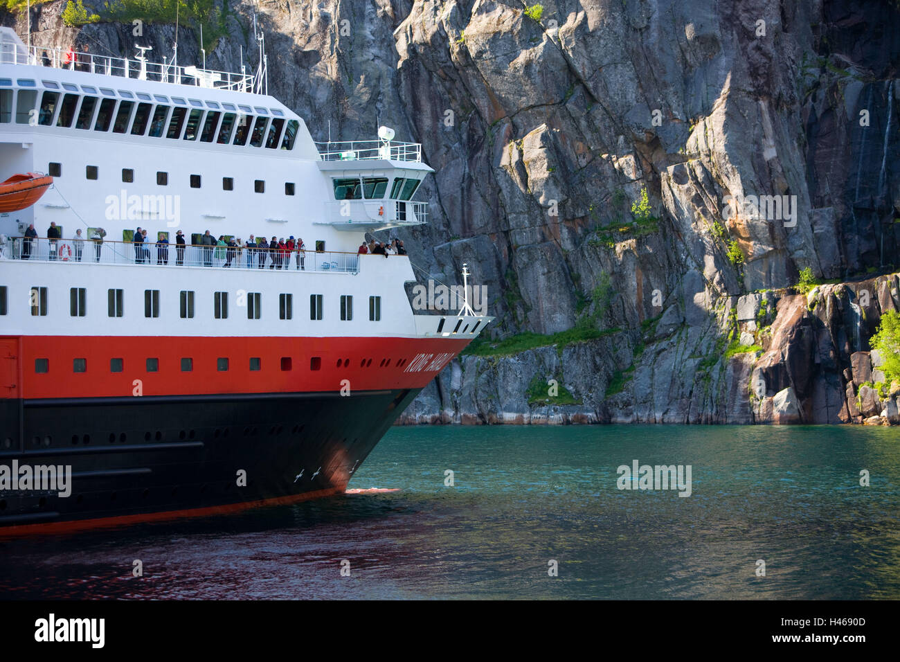 Norway, northern country, Hurtigruten (ships), 'MS Kong Harald', tourist, troll fjord, Stock Photo