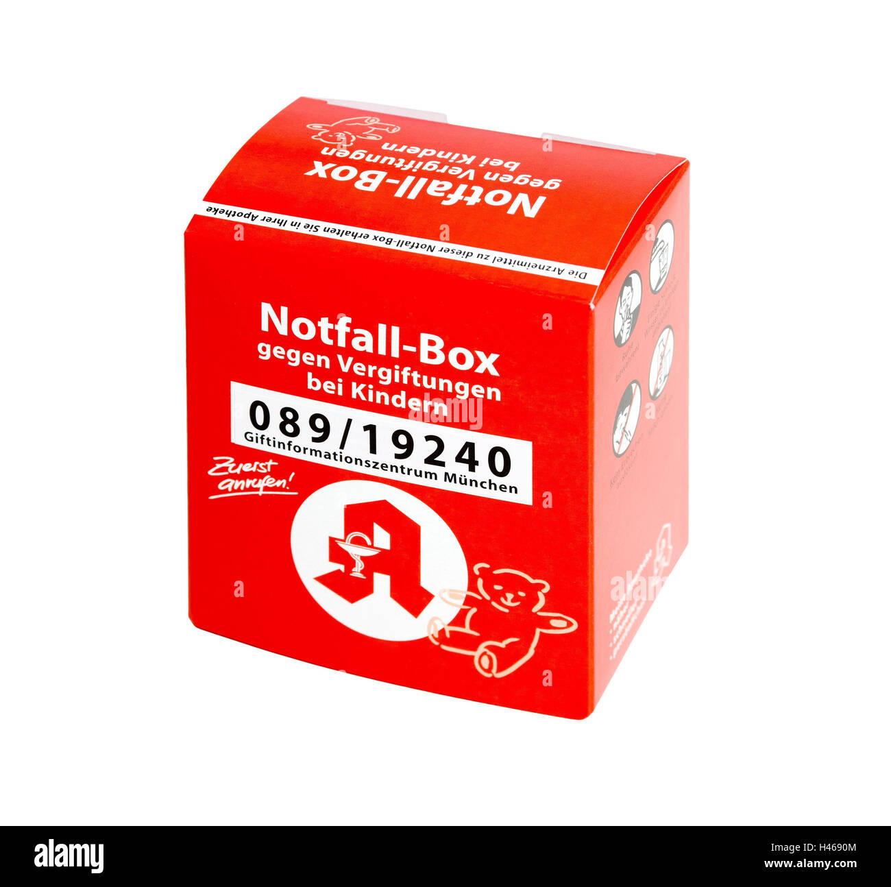 Emergency Box, poisoning, poison, toxic, emergency, emergency box, children's emergency box, box, box, pharmacy, medicine, emergency, poison, poison Info, poison center, red, phone number, emergency number, knock-out, Stock Photo