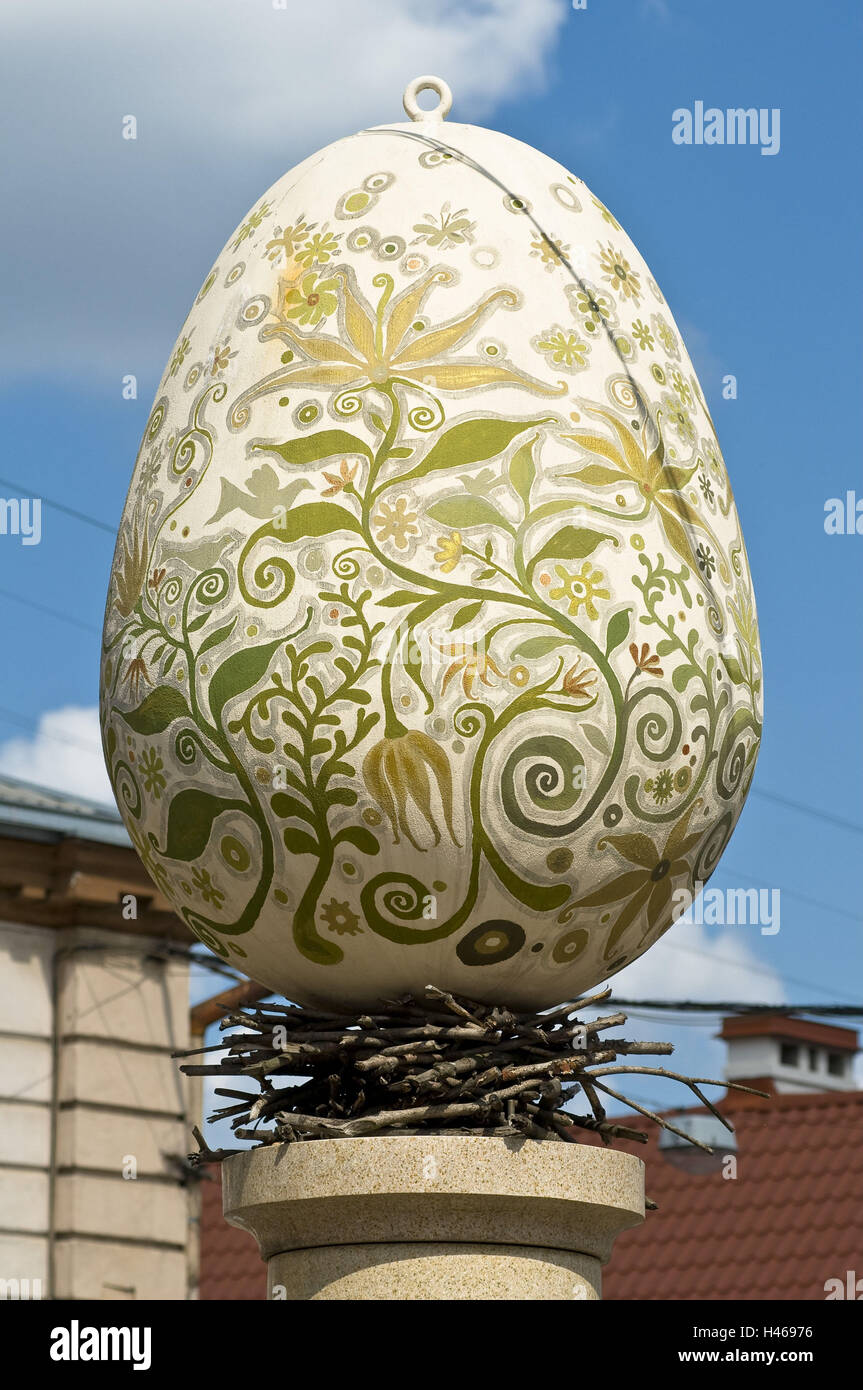 Lithuania, Vilnius, Old Town, plastic Margutis, Easter egg, Stock Photo