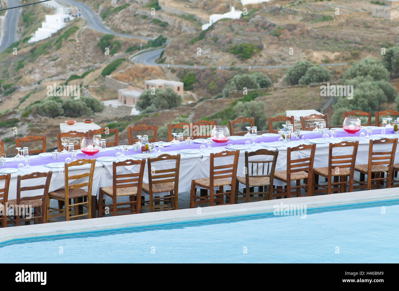 Covered notice board, island Sifnos, the Cyclades, Greece, Stock Photo