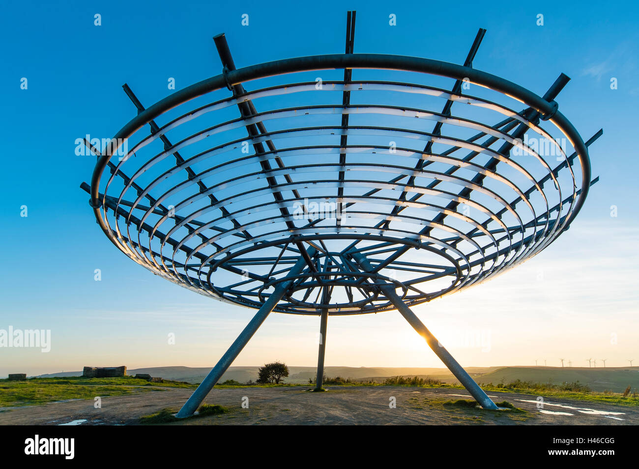 The Halo, a panopticon on Top o' Slate above Haslingden in the ...