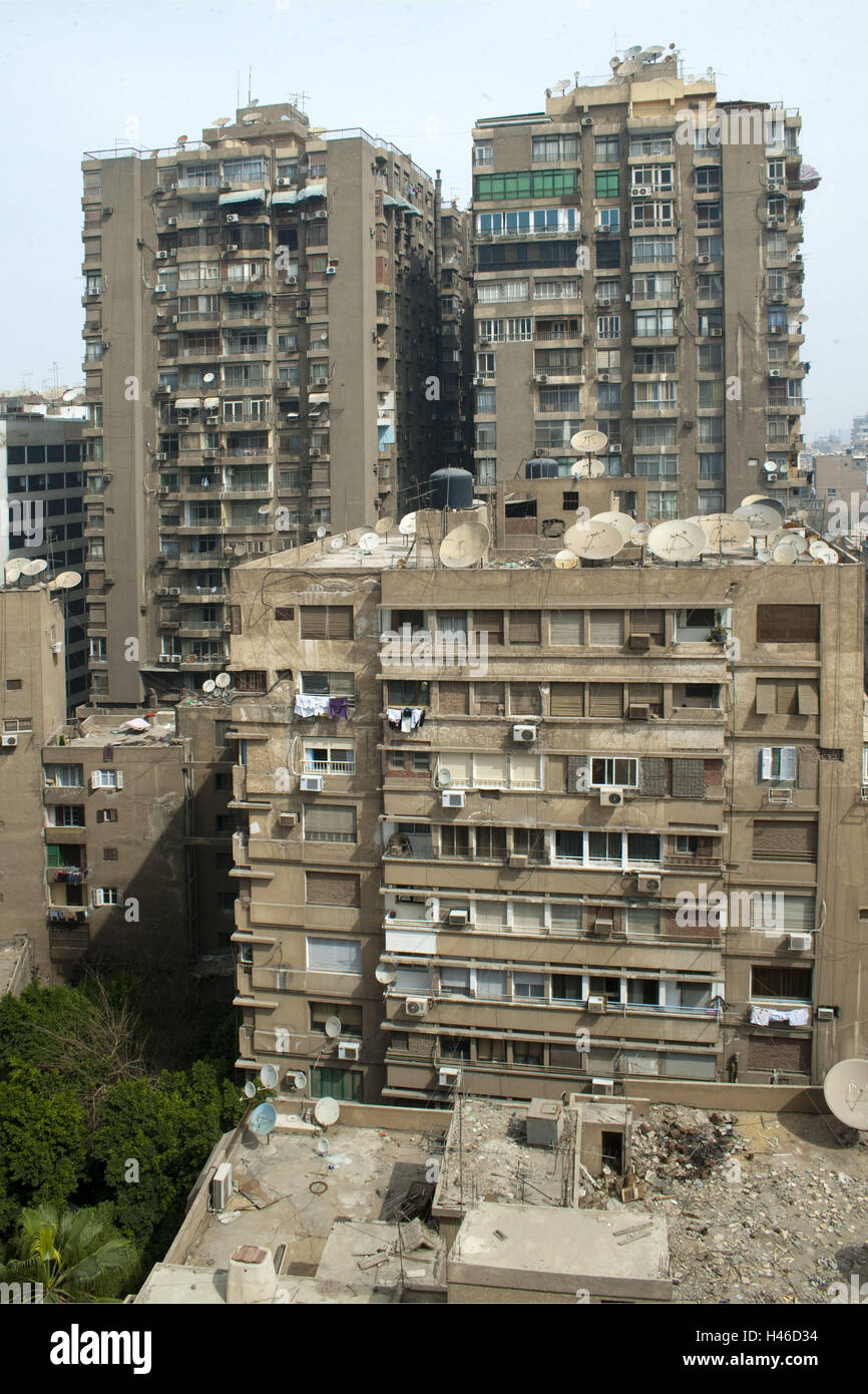 Egypt, Cairo, island Gezira, apartment blocks in Zamalek Stock Photo