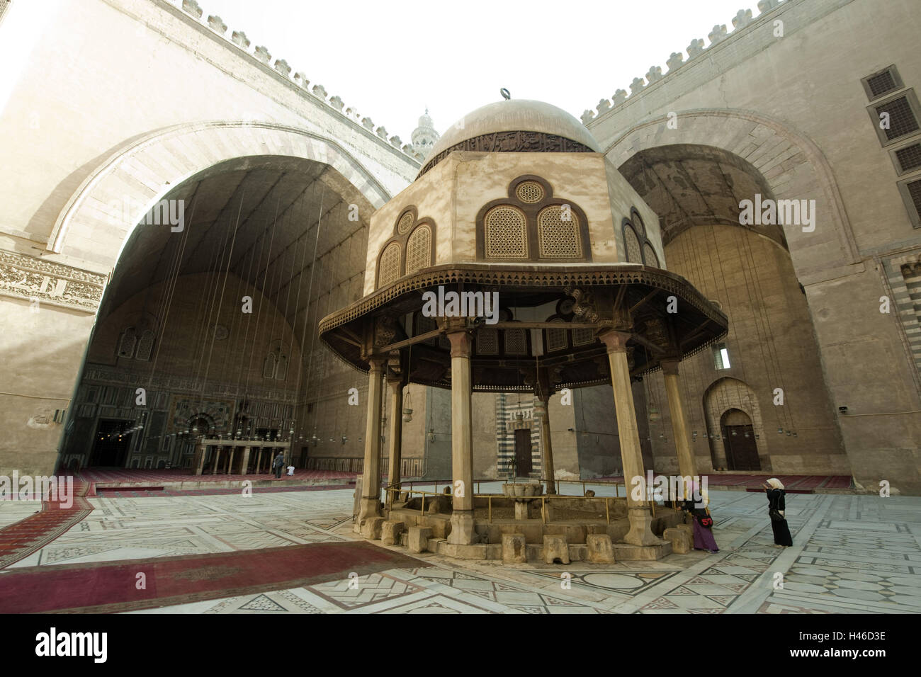 Egypt, Cairo, sultan Hassan Moschee, cleaning well in the court the mosque, Stock Photo