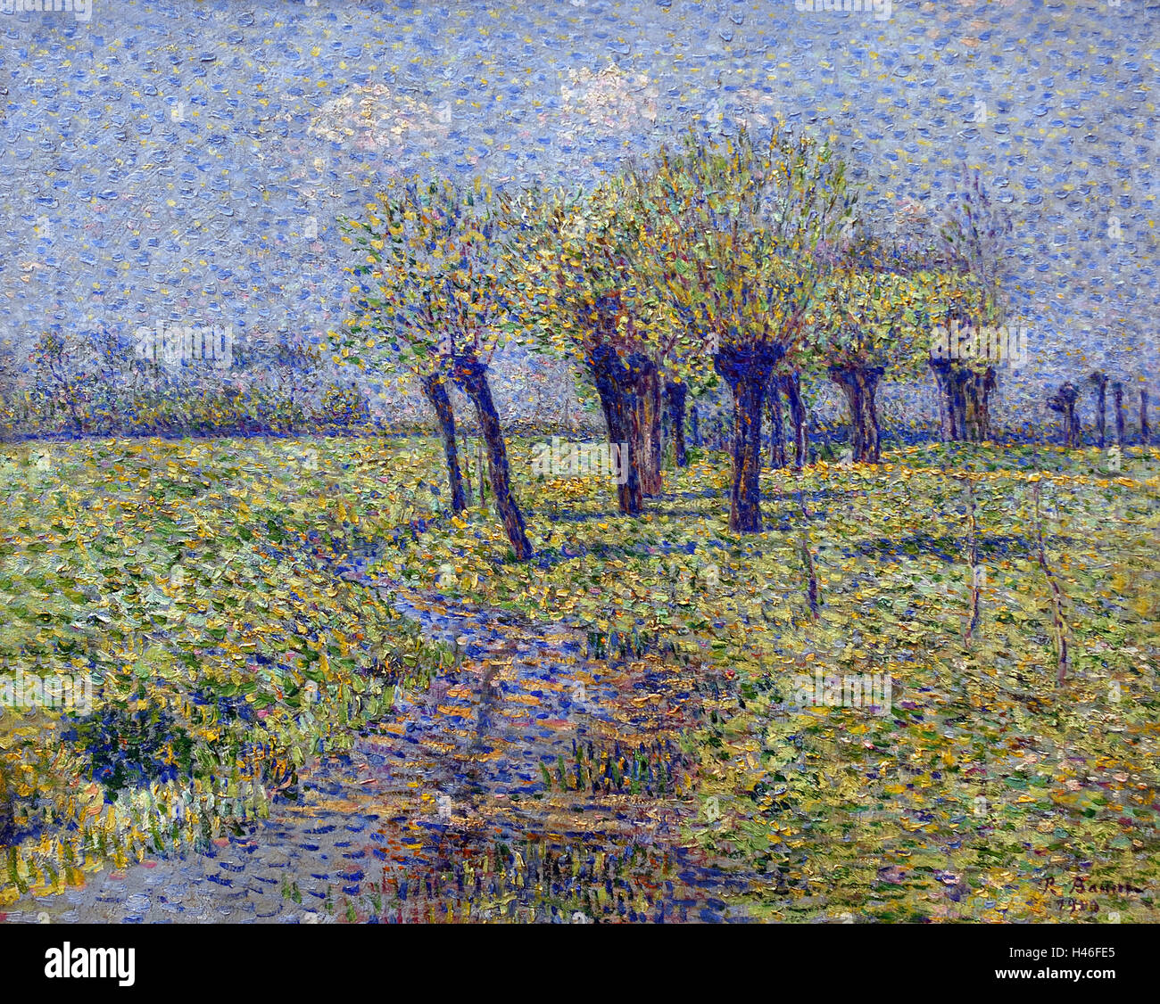 Willows on the Brook 1900 Paul Baum 1859 - 1932 German Germany Stock Photo