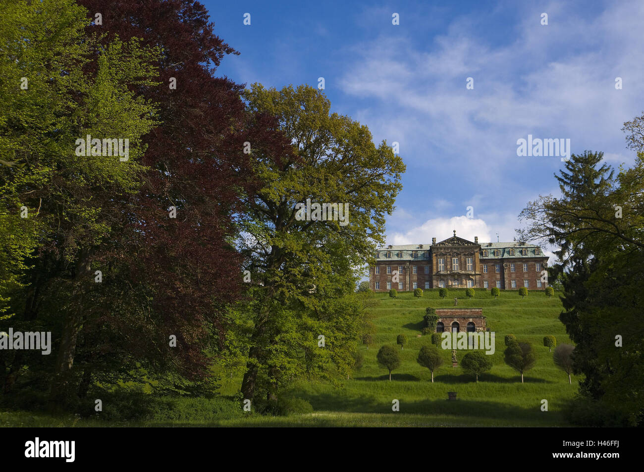 Germany, Saxony-Anhalt, Burgenland circle, castle castle separations with castle grounds, Stock Photo